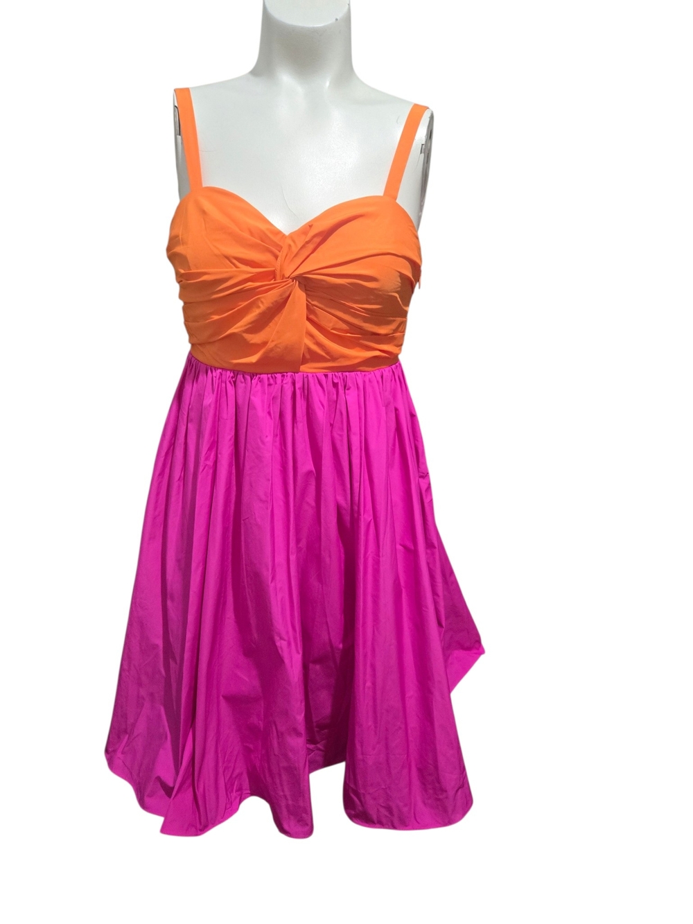 Kate Spade New York Orange Pink Twist Front Colorblock Mini Dress Sz 6